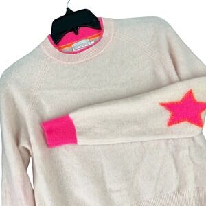 Brodie Cashmere Coquette Star Heart Elbow Patch Sweater Womens S